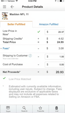 Amazon Seller — product detail