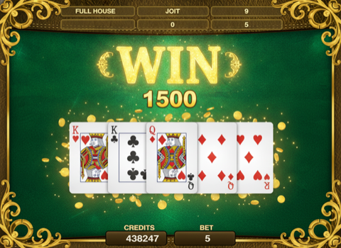 Video Poker — winning hand