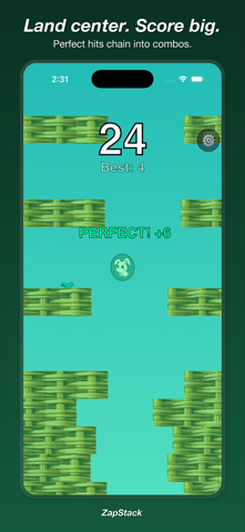 ZapStack — perfect-landing combos